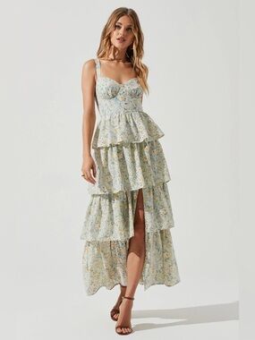 NWT ASTR The Label Floral Tiered Maxi Dress